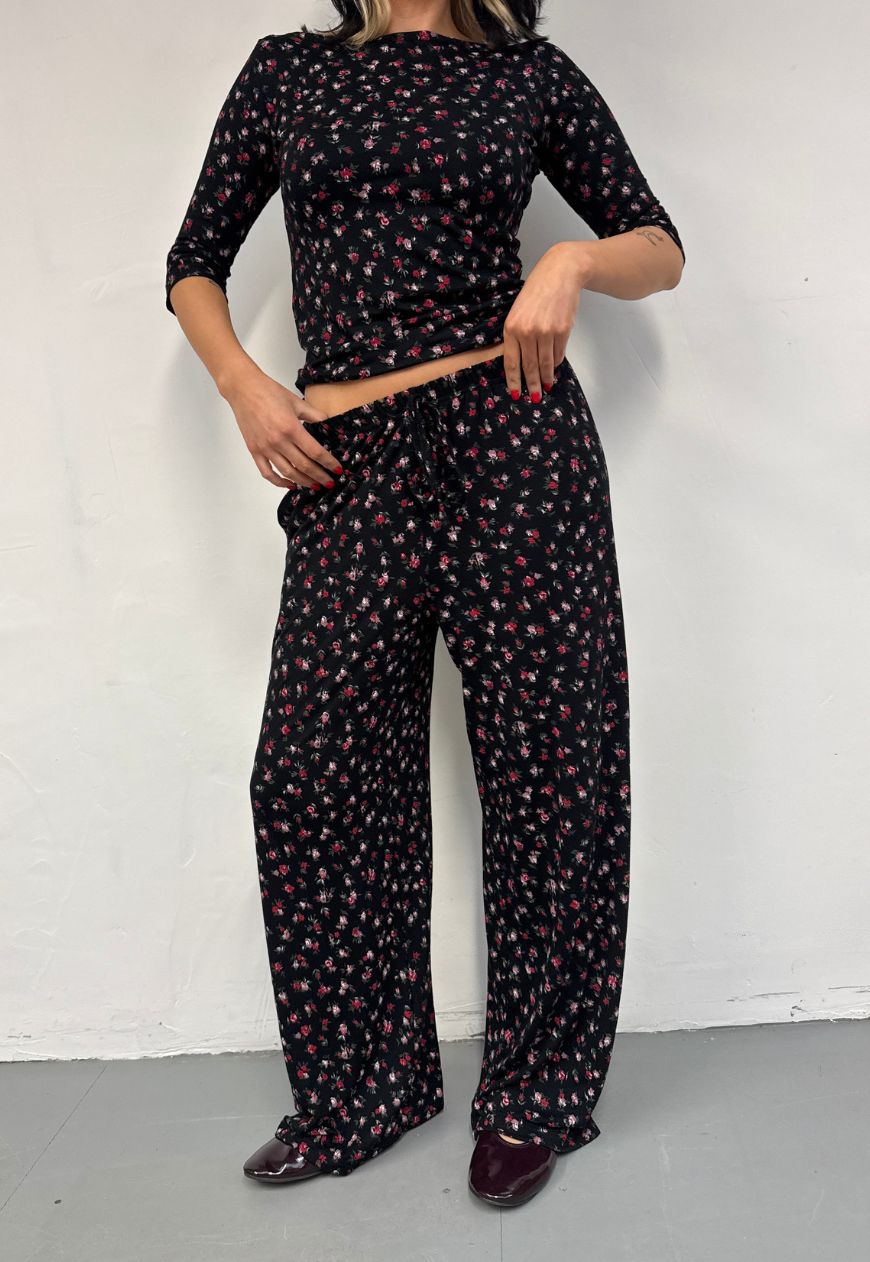 floral soft trousers