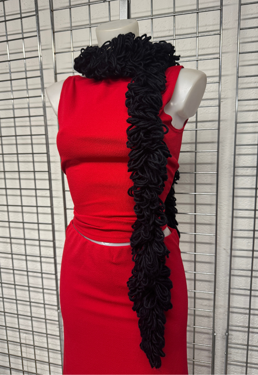 black small loopy scarf