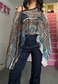 blue print poncho - short