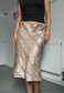 gold satin & lace midi skirt *coming soon*
