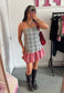 stripe/check reversible ruffle dress
