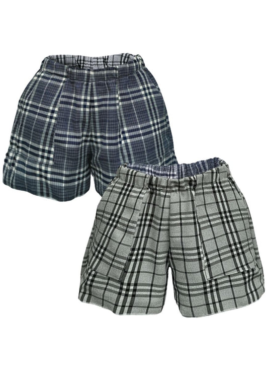 check reversible shorts