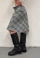 grey check midi skirt