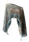 blue print poncho - short