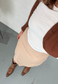 SAGE/BROWN REVERSIBLE POINTED HEM SKIRT