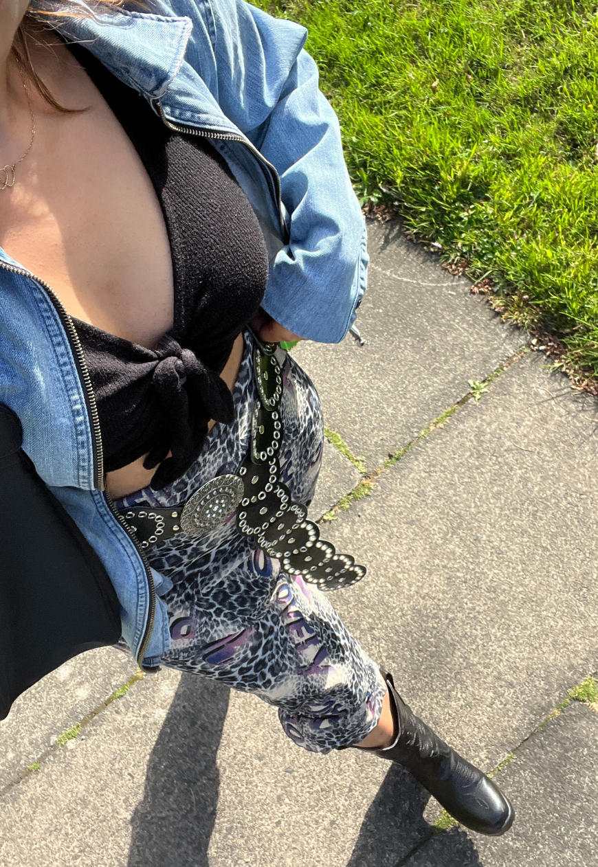 purple leopard full lined mesh skirt