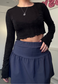 BLACK SLINKY CROPPED TOP