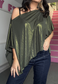 olive shimmer poncho