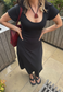 eclipse multiway cap sleeve cinch maxi dress