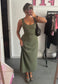 olive multiway cinch maxi dress