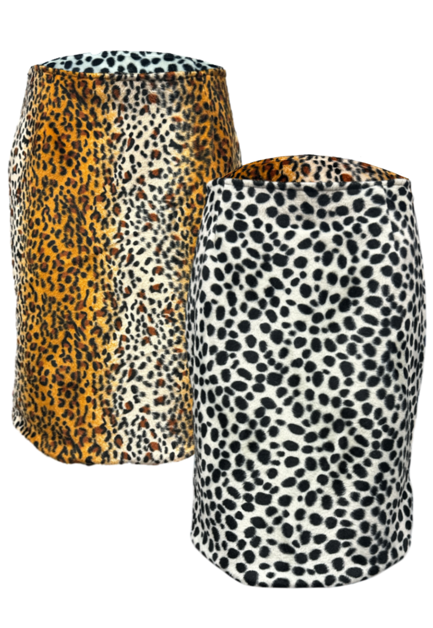 DALMATIAN/LEOPARD REVERSIBLE MIDI SKIRT *COMING SOON*