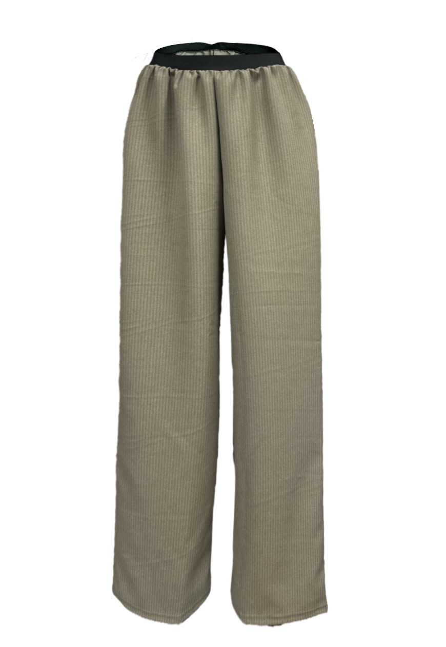 BROWN RULED STAPLE TROUSER