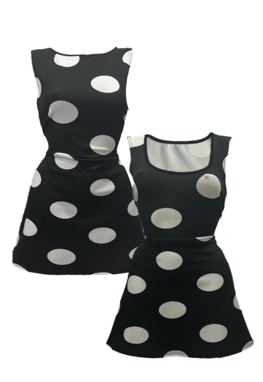 MULTIWAY POLKA DOT CINCH MINI DRESS *FAULTY*