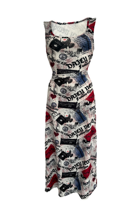 MULTIWAY NEWSPRINT CINCH MAXI DRESS *COMING SOON*