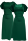 MULTIWAY EMERALD CAP SLEEVED CINCH MAXI DRESS