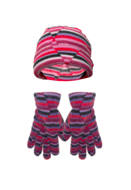 jewel stripe hat & glove set