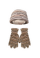 neutral stripe hat & glove set