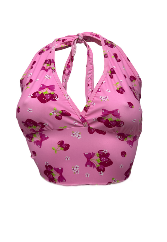 STRAWBERRY HALTER TOP *COMING SOON* - S HISSY FIT LTD