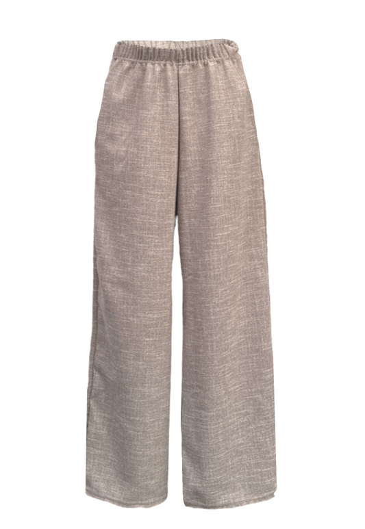 STONE WOVEN STRAIGHT LEG TROUSER