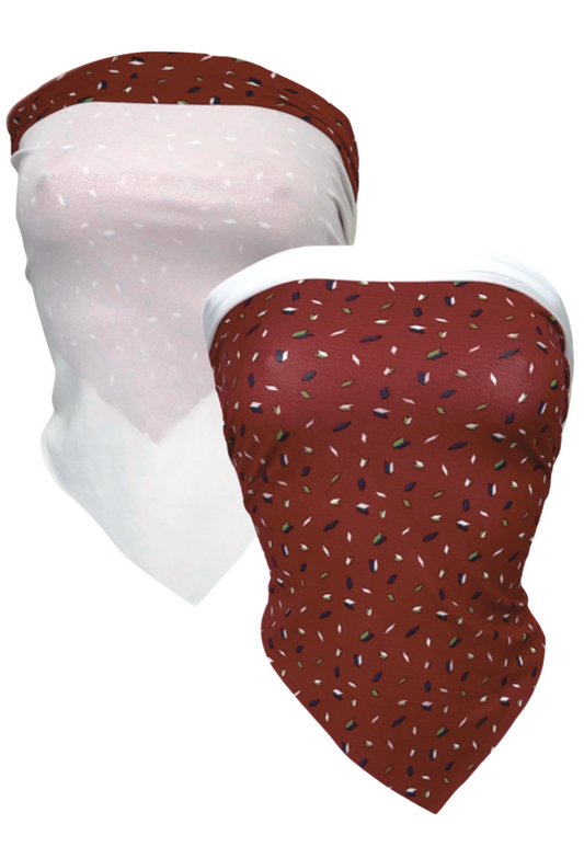 DITSY PRINT/ RED REVERSIBLE HANKIE TOP