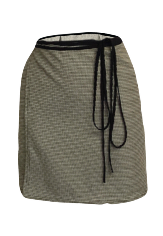 CREAM DOGTOOTH WRAP SKIRT *1ST GENERATION*