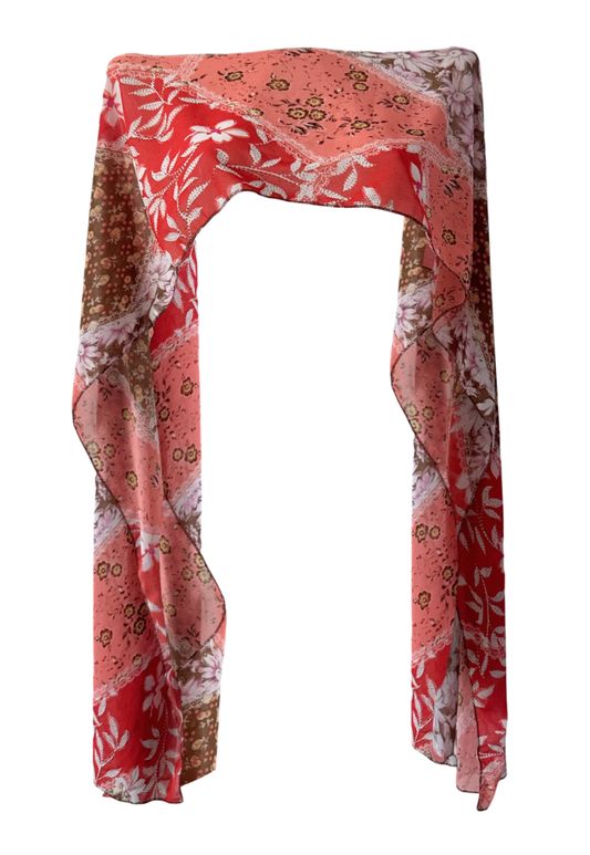 peach patchwork cape