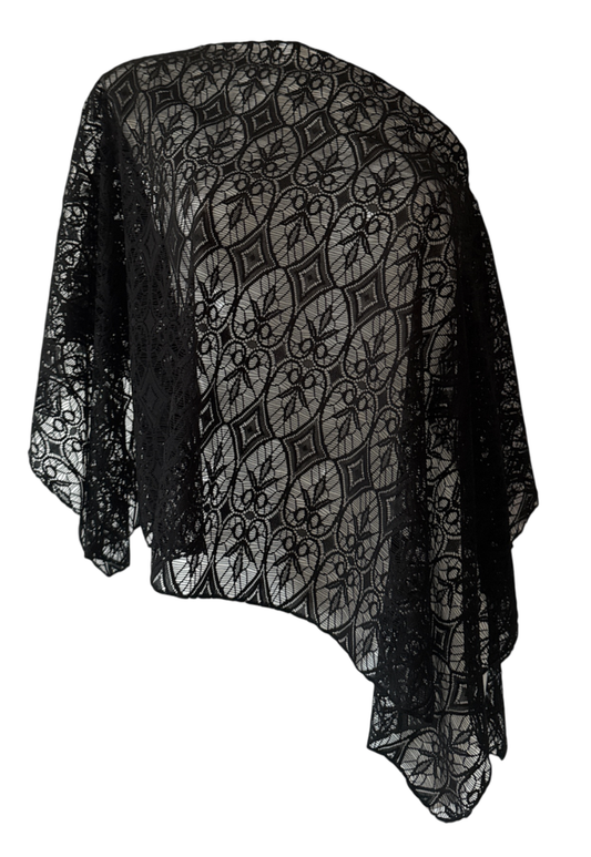black diamond lace poncho - square *pre-order*