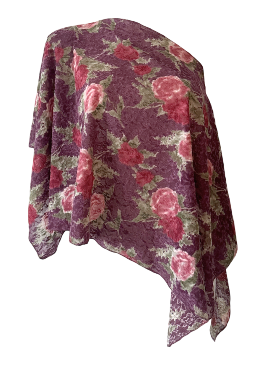 purple rose poncho