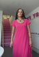 MULTIWAY DUSK CAP SLEEVE CINCH MAXI DRESS