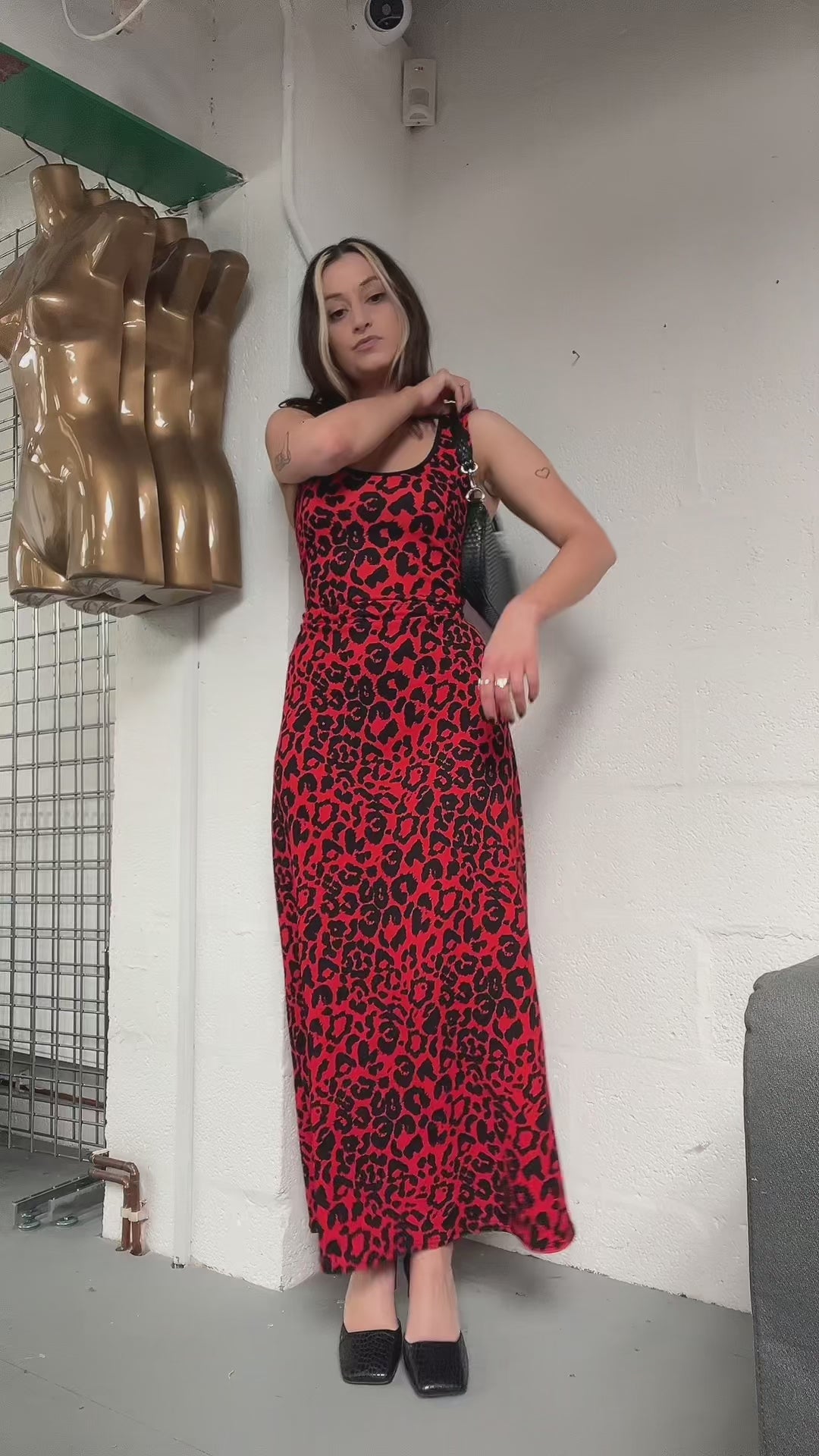 red leopard dress ASOS DESIGN slash neck maxi in print Draped shoulder strap design Dolce & Gabbana leopard-print Maxi