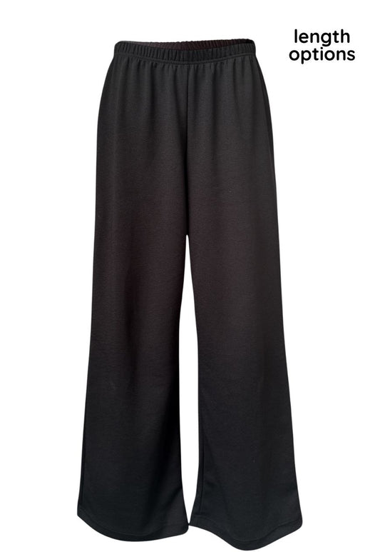 black wide leg trousers