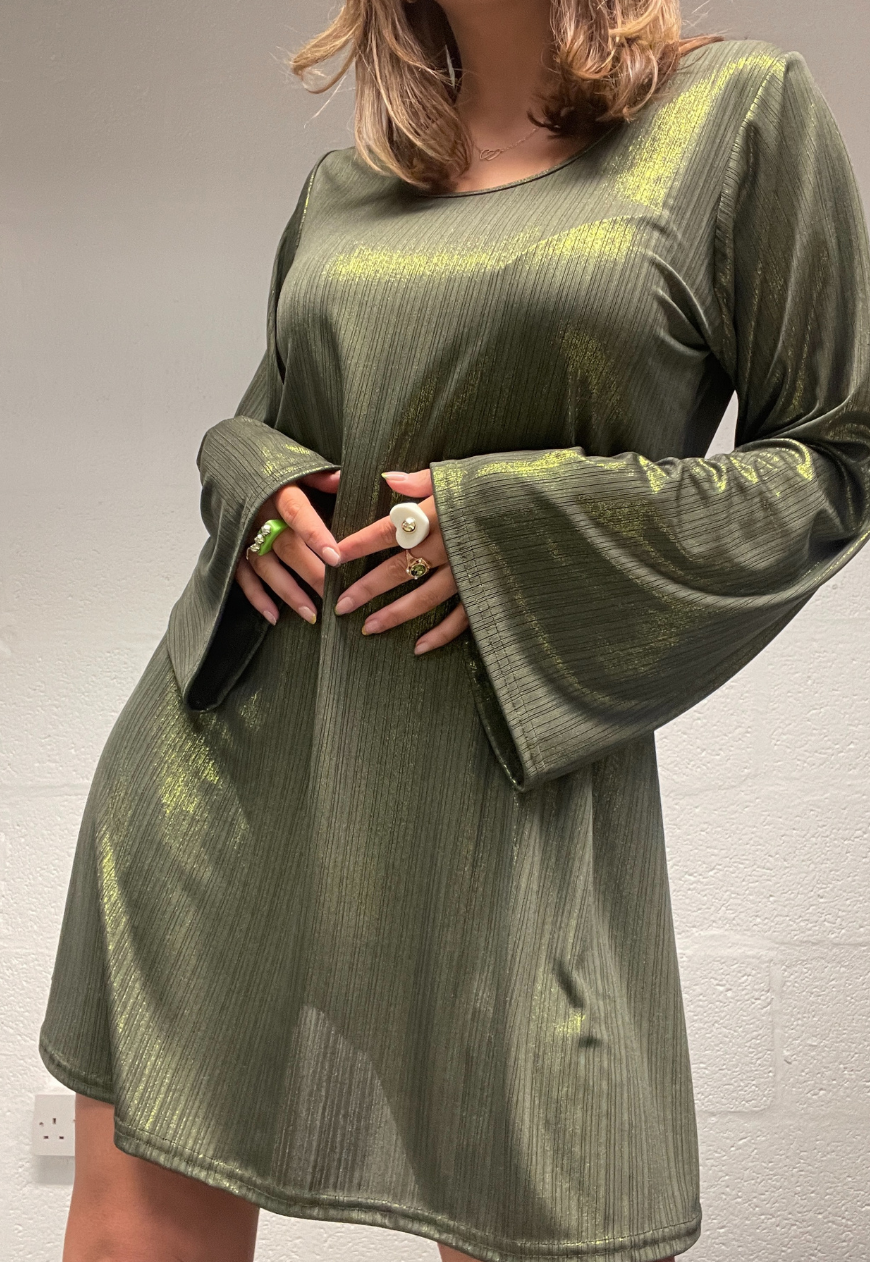 Olive green 2025 swing dress