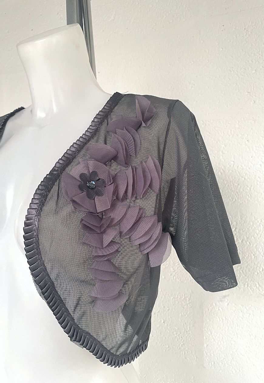 GREY LILAC MESH SHRUG 01 HISSY FIT LTD