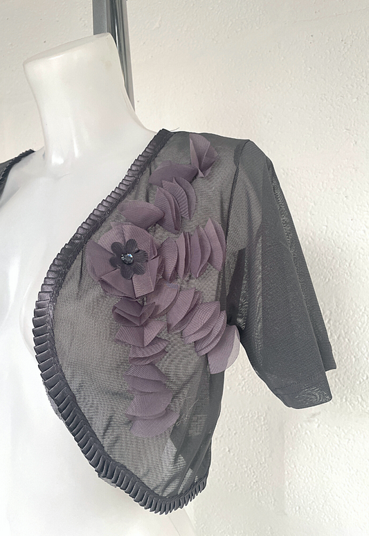 GREY/LILAC MESH SHRUG (01) - HISSY FIT LTD