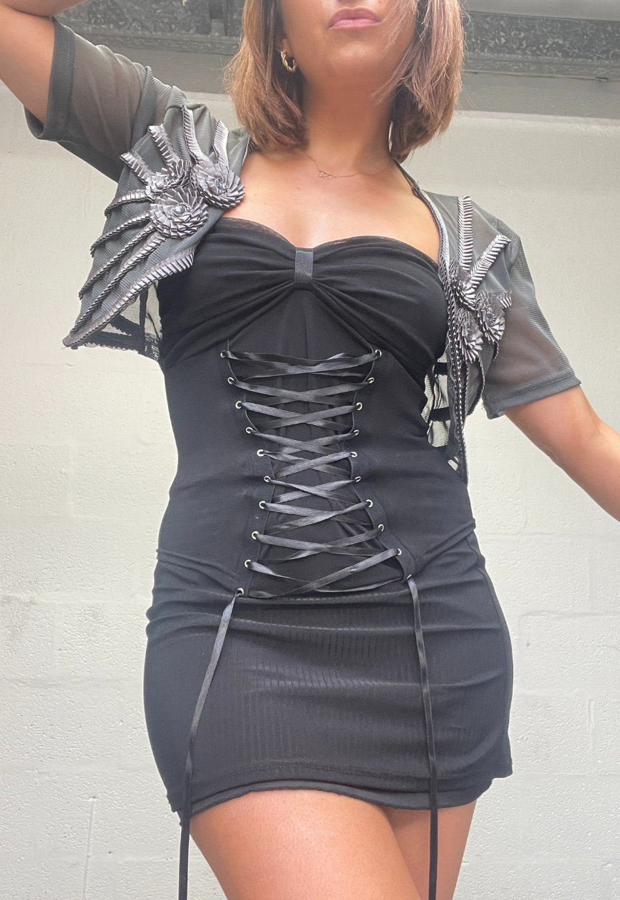 GREY MESH SHRUG - HISSY FIT LTD