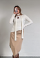 CREAM RIBBED ASYMMETRIC TOP - HISSY FIT LTD