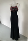 BLACK/ RED FLOWER MAXI DRESS (070) UK SIZE 10/12 - HISSY FIT LTD