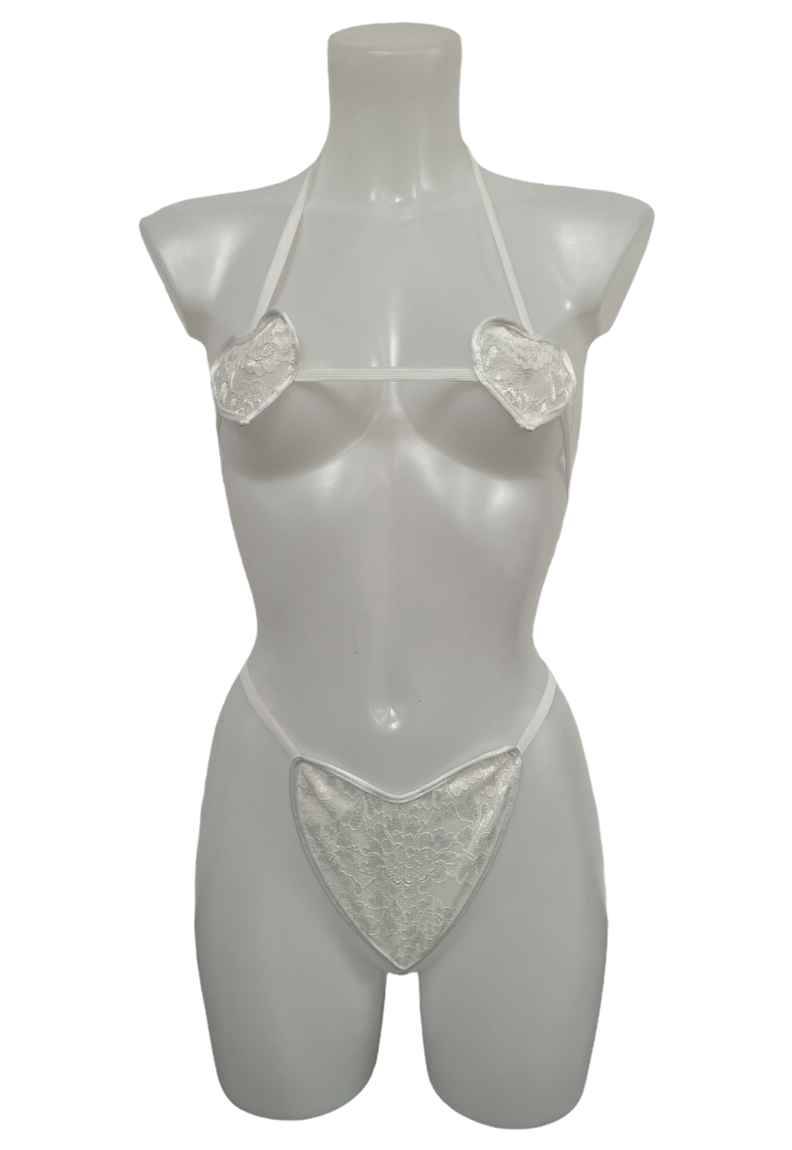 WHITE LACE HEART SET - HISSY FIT LTD