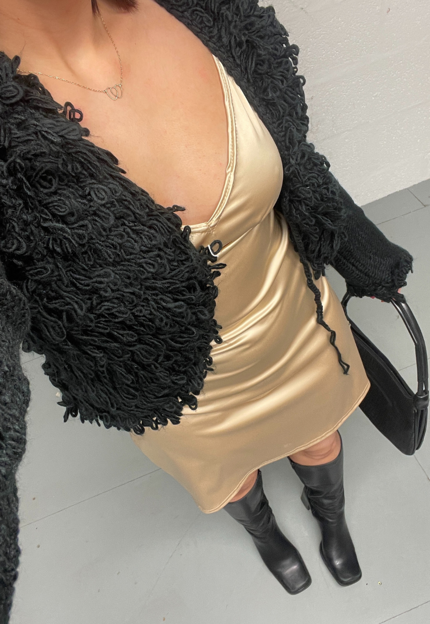 Black top loopy cardigan