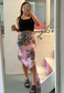 GREEN/PINK TILE REVERSIBLE POINTED HEM SKIRT - HISSY FIT LTD