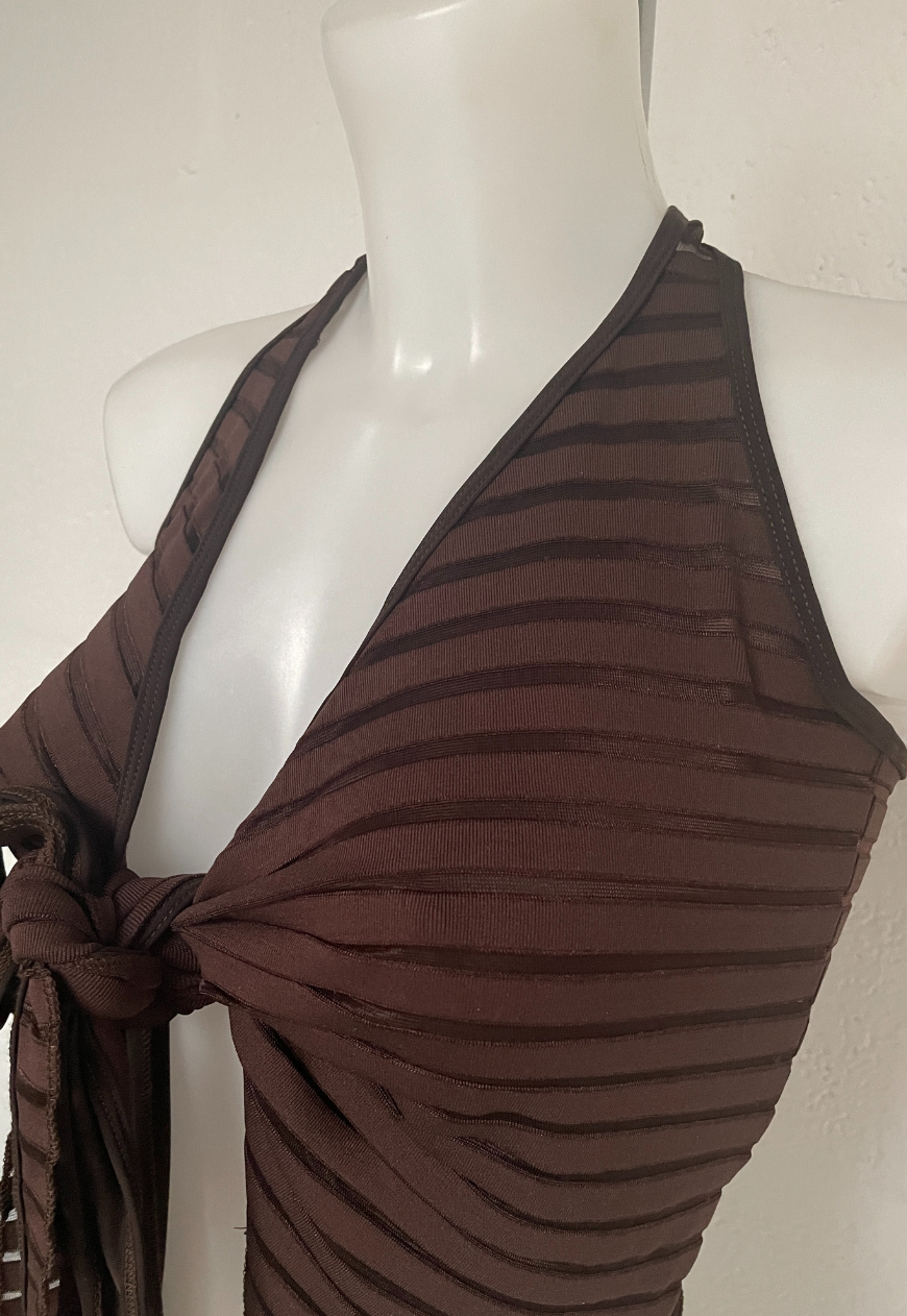 BROWN STRIPE MULTI-WAY TOP - HISSY FIT LTD