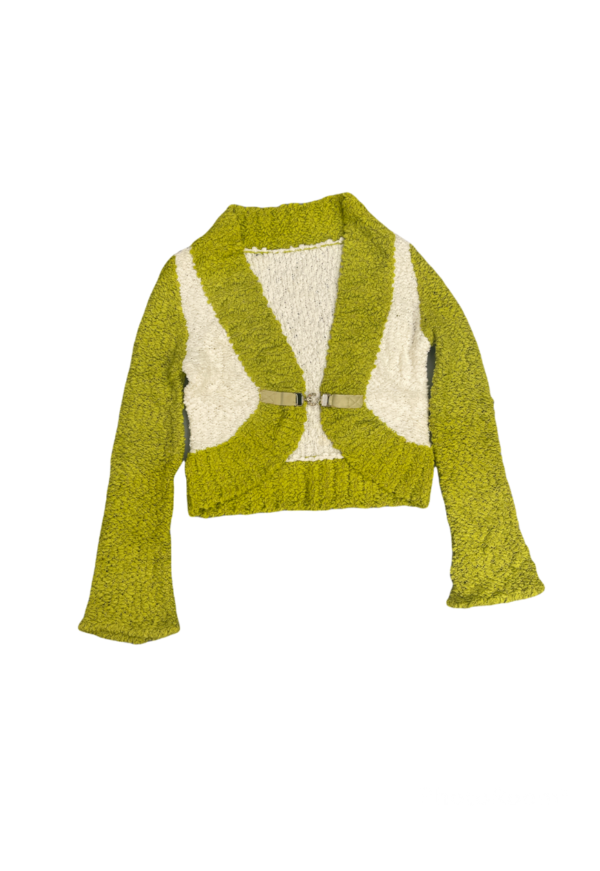 Lime green cropped clearance cardigan