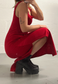 RED SPLIT MAXI DRESS - HISSY FIT LTD