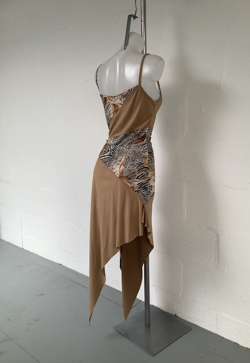 BROWN SUEDE DRAPE DRESS (043) UK SIZE 10 - HISSY FIT LTD