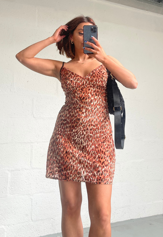 LEOPARD MESH SLIP DRESS - HISSY FIT LTD