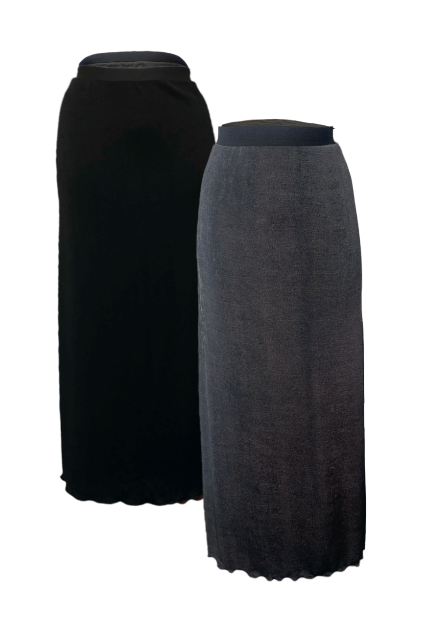 BLACK/CHARCOAL REVERSIBLE SKIRT - HISSY FIT LTD