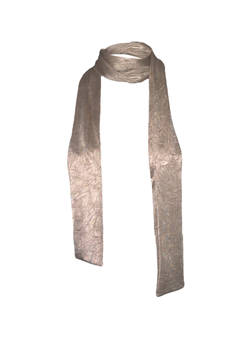 BROWN MARBLE SKINNY SCARF