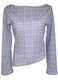 BLUE CHECK ASYMMETRIC FLARED TOP