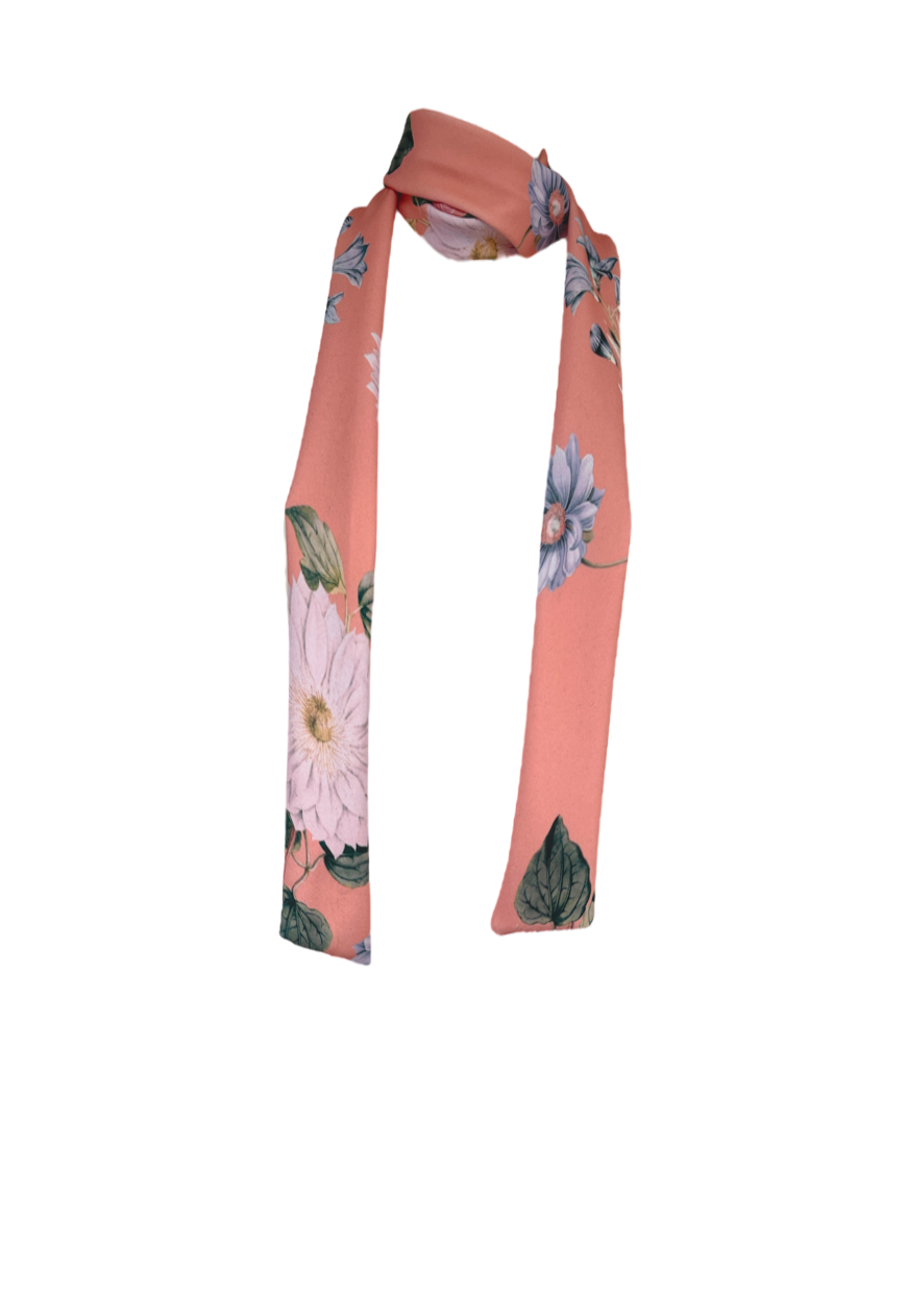 PINK INFLORESCENCE SKINNY SCARF