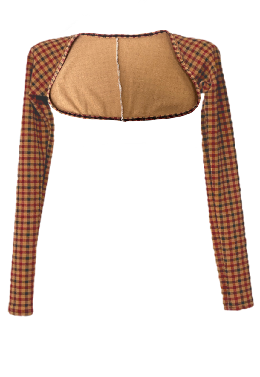 BROWN CHECK SHRUG - HISSY FIT LTD
